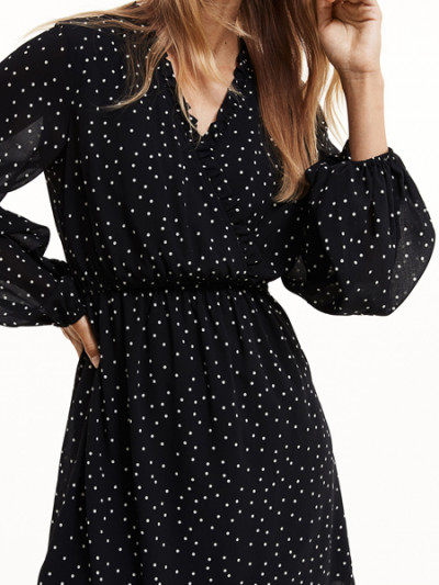 Black dotted dress - hm maternity dress - H&M SALE and Coupons