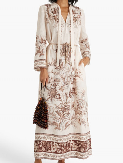 Great savings opportunities from The Outnet with a 55% OFF on Zimmermann Luxury Dress with Brown Floral Prints