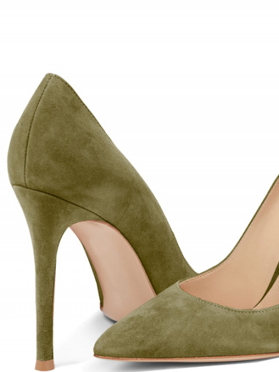 Green suede high heel "10cm"