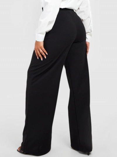 Last chance to buy black boohoo wide leg high waisted trousers with 87% savings with offers and VogaCloset coupon