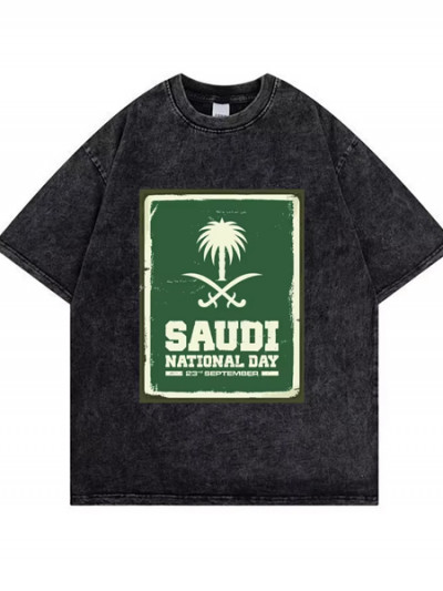 Saudi National Day Print T-Shirt with 36% OFF from Aliexpress